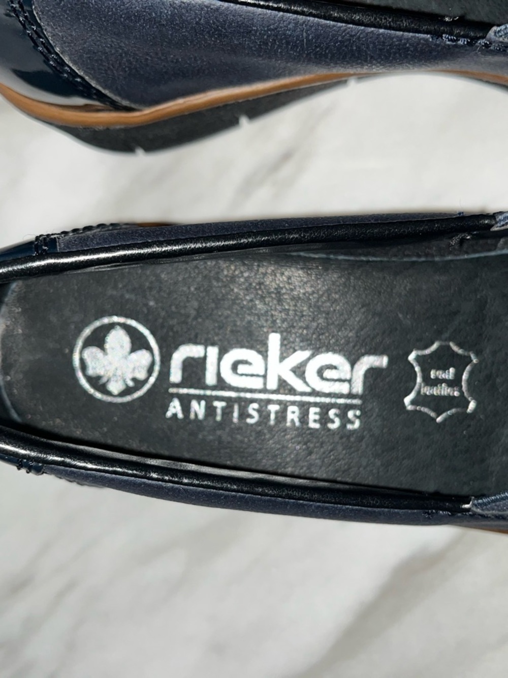 Rieker Navy Leather Tassel Slip-On Loafers - Picture 5 of 5